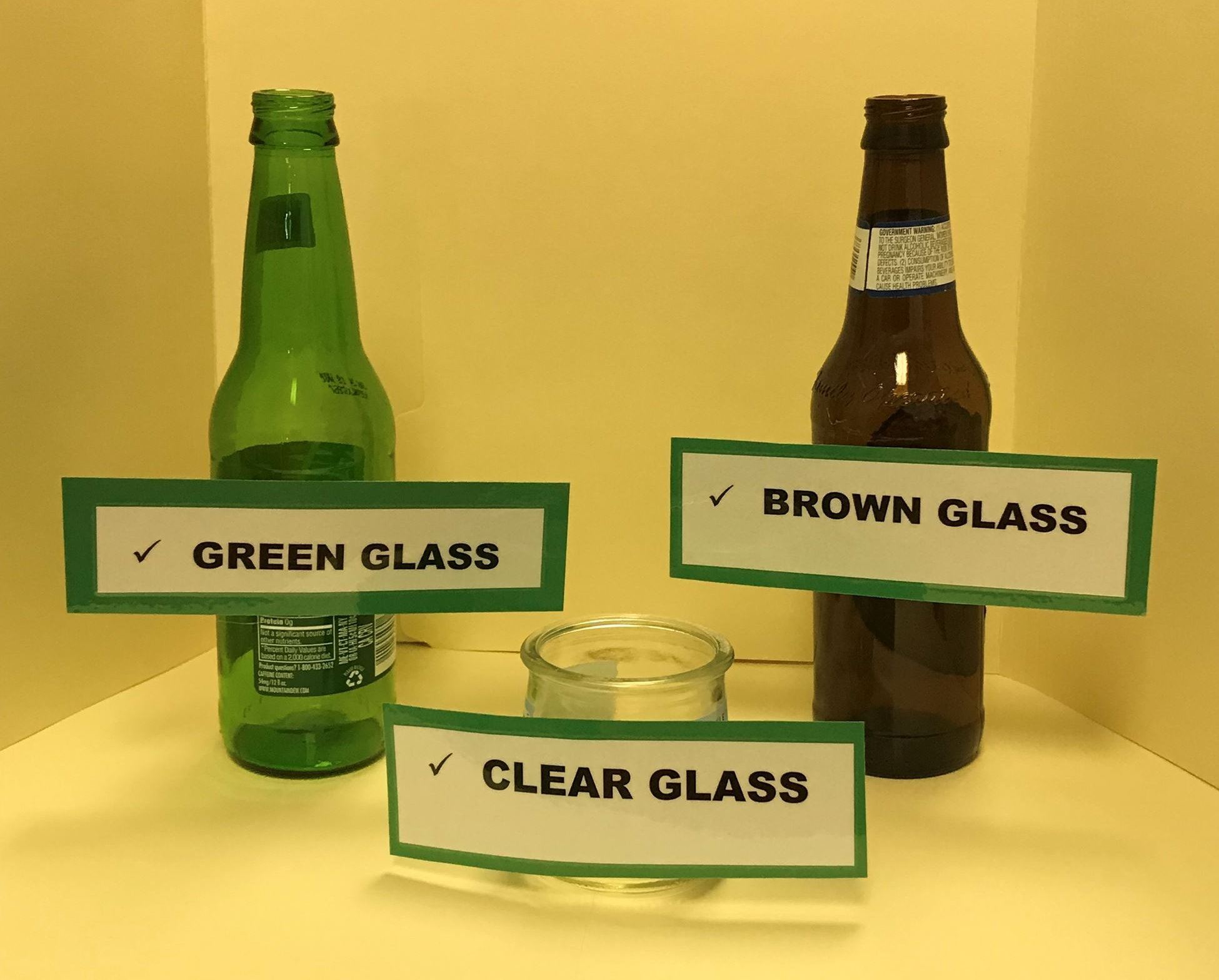 Clear Green  Brown Glass